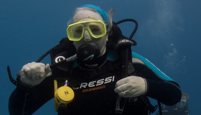 happy diver